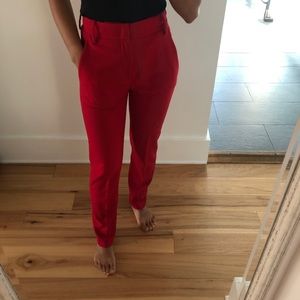 Vince red wool tailored pants